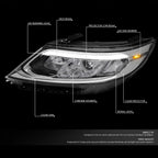 Pair LED DRL Bar Chrome Projector Headlights for Kia Sorento (2014–2015)
