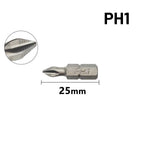 Set of 6 Screwdriver Bits PH1 PZ1 PH2 PZ2 PH3 PZ3 for Automotive Use