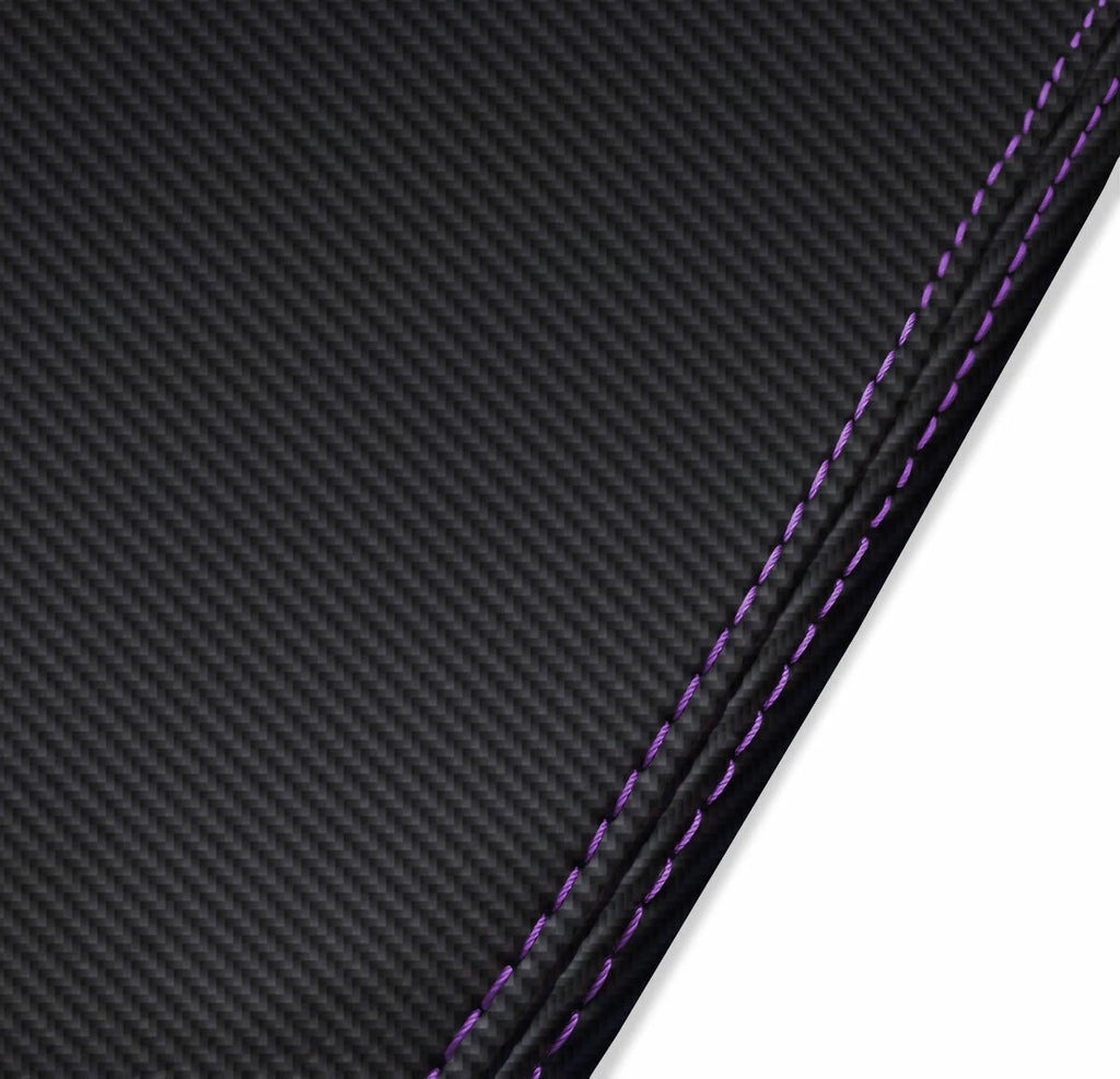 Carbon Fiber Sunvisors Cover for Ford Mustang (1987–1993) Black Purple Stitch