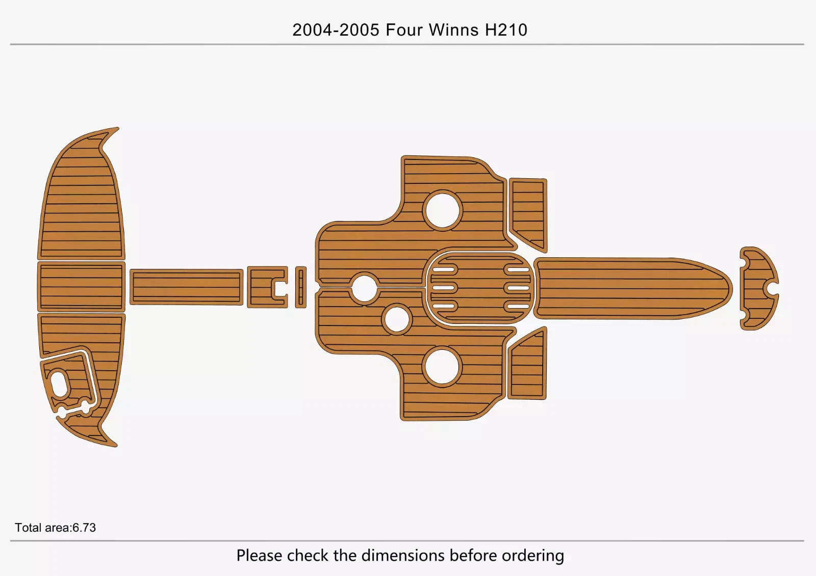 EVA Foam Teak Deck Flooring Mat for Four Winns H210 (2004)