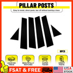 Set of 4 Gloss Black Window Trim Pillar Posts for VW Passat (2011–2018)