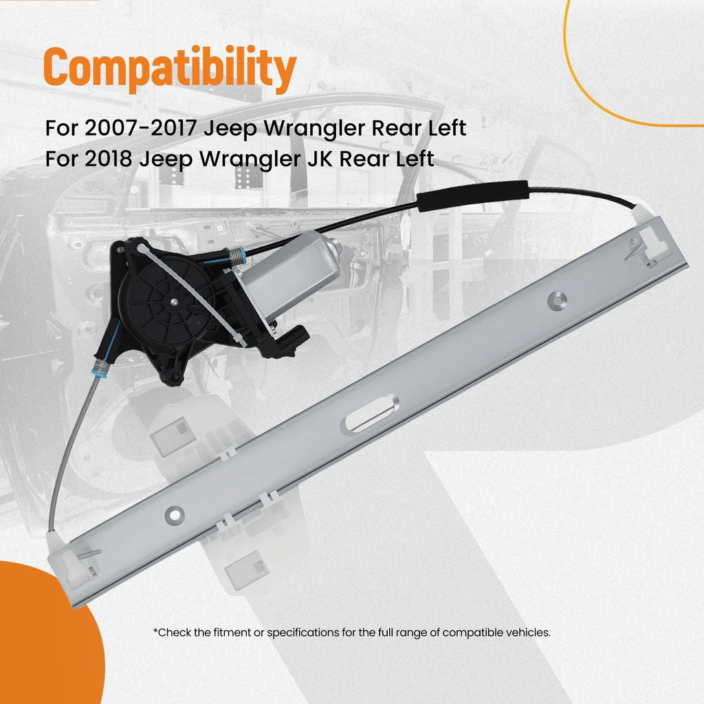 Power Window Regulator Rear Left for Jeep Wrangler (2007–2017) 68014951AA