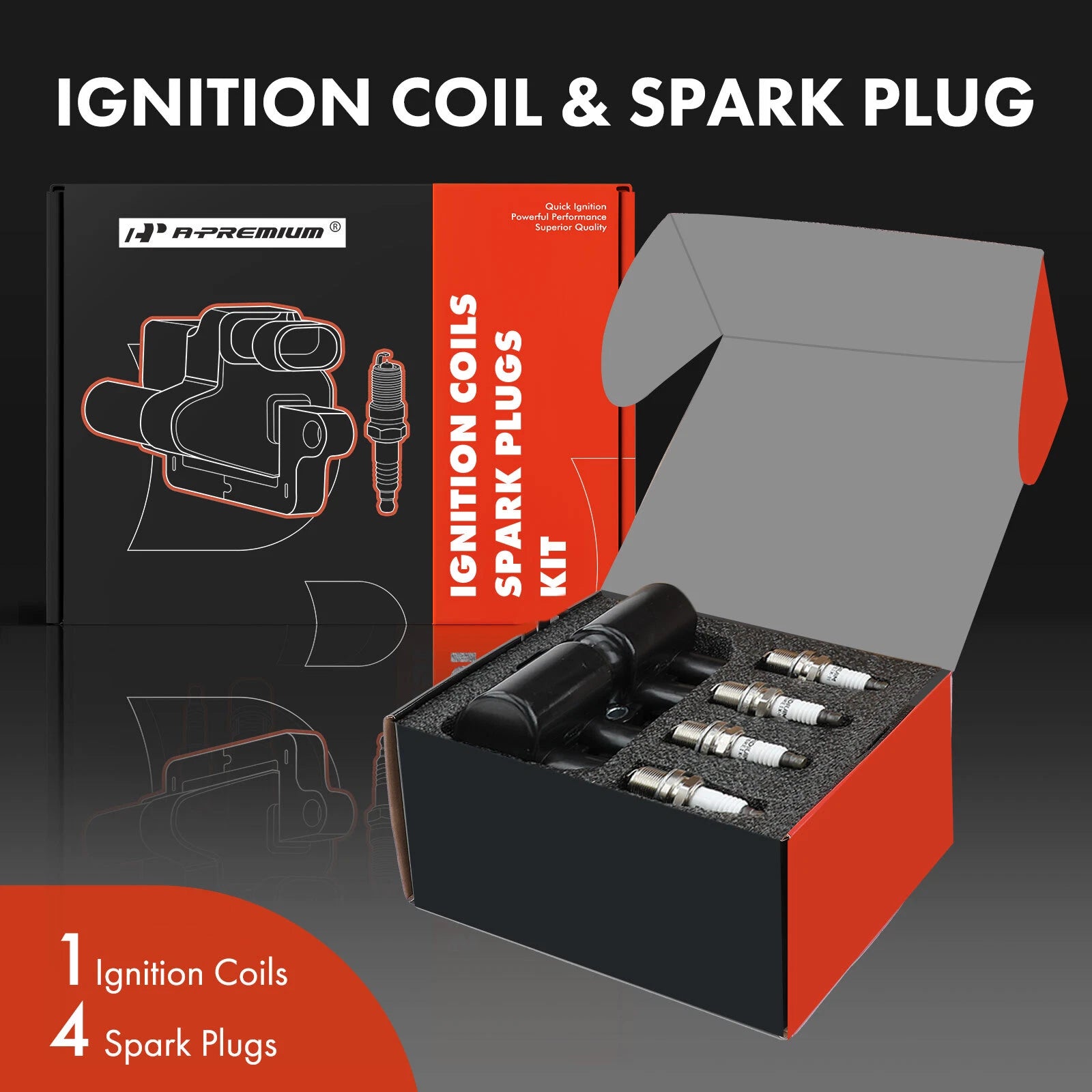 Ignition Coil and Iridium Spark Plugs for Chevrolet Aveo (2004-2007)