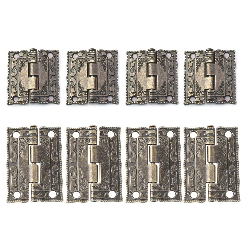 10pcs Antique Embossing Hinges for Wooden Box Jewelry Cabinet