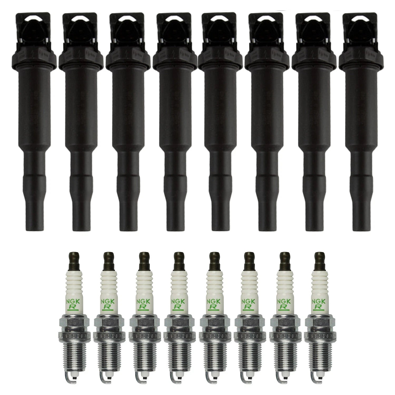 Set of 8 Ignition Coils & NGK V-Power Spark Plugs for BMW E70 X5 4.8 V8