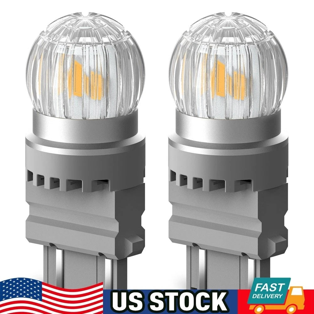 2X AUXITO 3157 LED Amber Yellow Turn Signal Parking Bulbs for