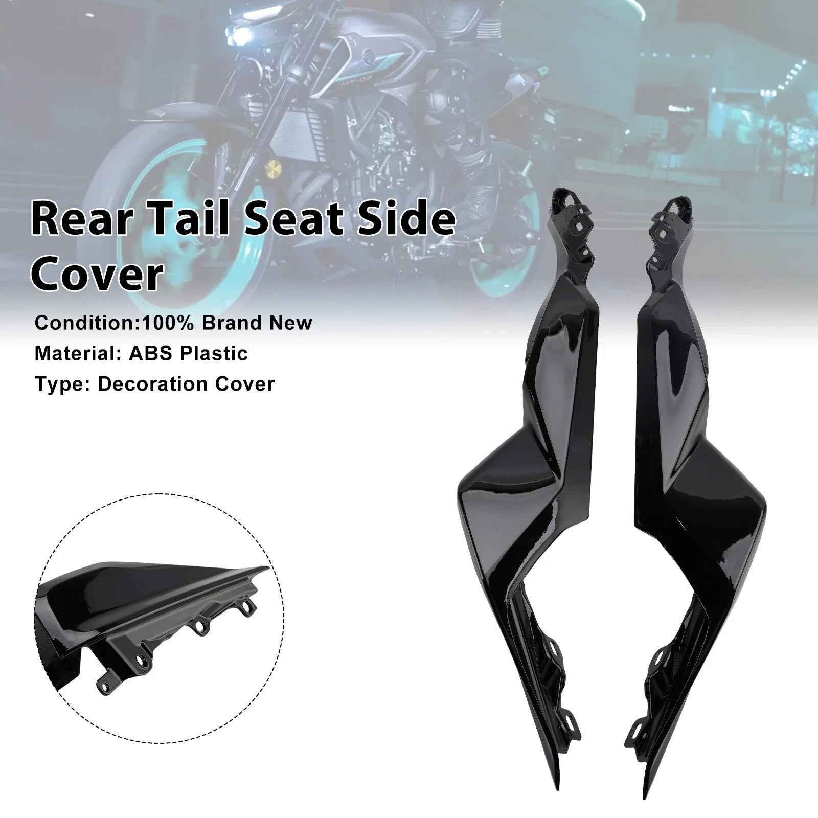Rear Tail Seat Side Cover Fairing for Yamaha YZF-R3 MT-03 (2025–2026) Black
