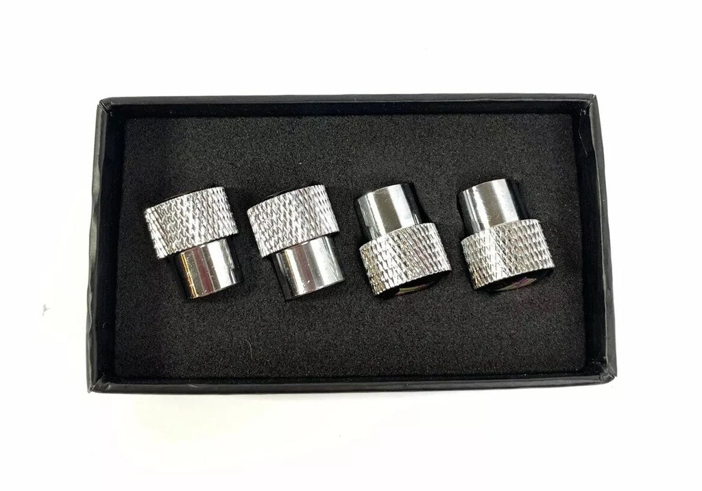 Valve Stem Caps With Dodge Logo Premium Chrome Knurled for Dodge (2005–2015)