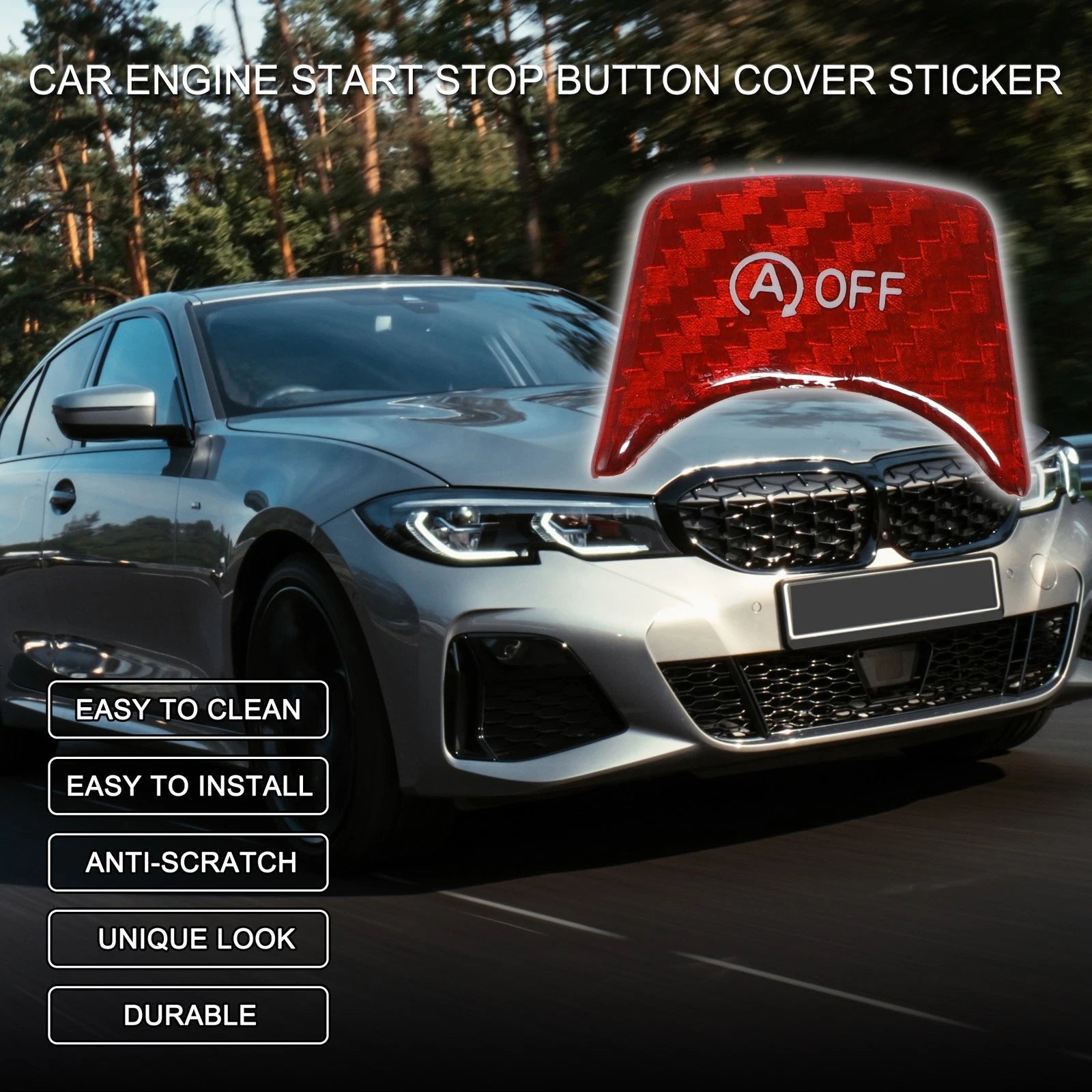 Start Stop Button Cover Sticker for BMW 3 4 Series G20 F30 F31 F32 (2019–2023)