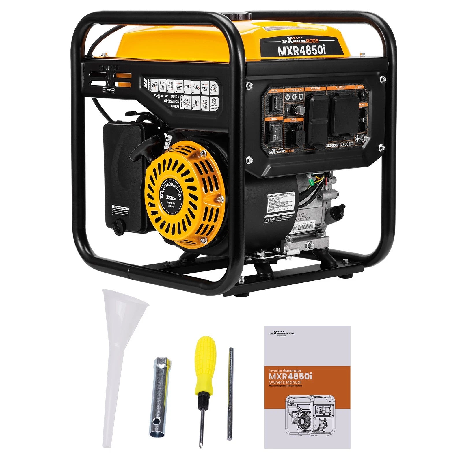 Portable Inverter Generator 4850W Gas Powered for Home Backup Construction