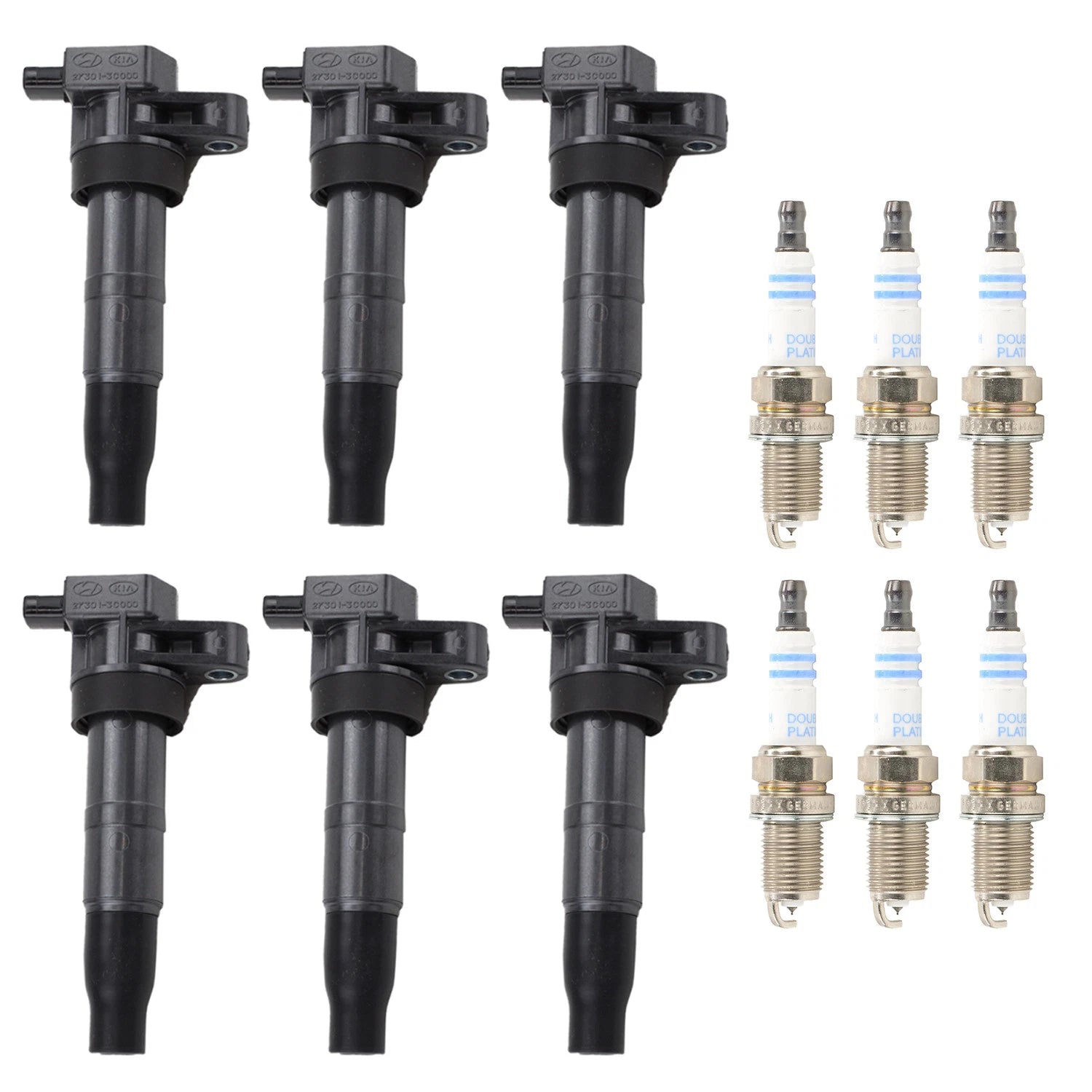 Set of 6 Ignition Coils & Spark Plugs for Kia Amanti Sedona V6 (2003–2006)