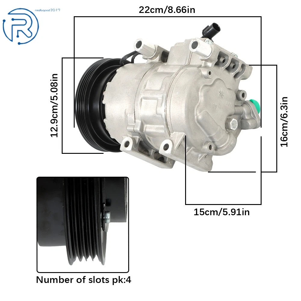 A/C Compressor with Clutch for Hyundai Accent 2007-2009