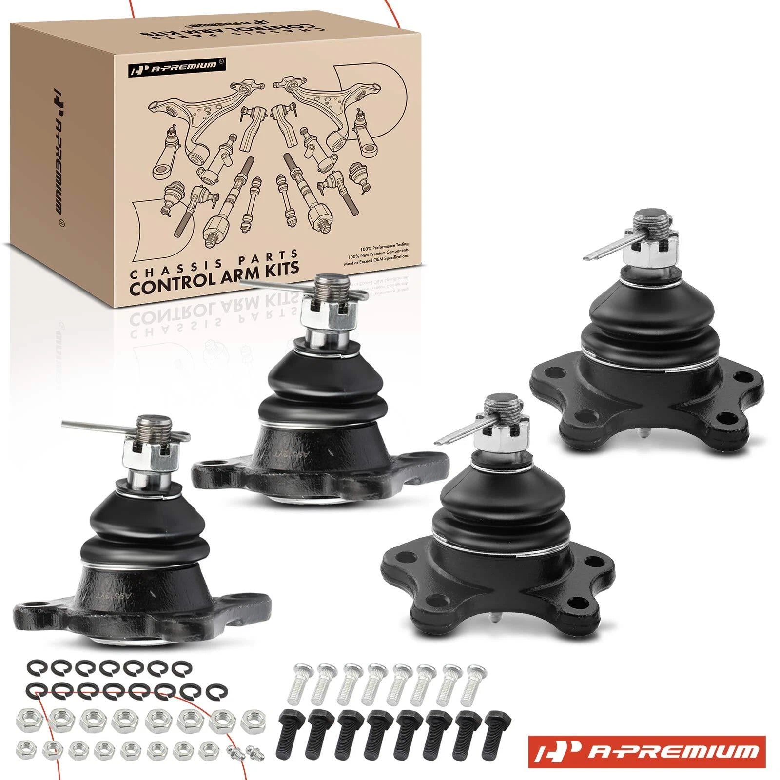 4x Front Upper & Lower Ball Joint for Toyota 4Runner, T100 (1989-1995)