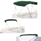 Bimini Top Boat Cover for 3 Bow (72"L 67"-72"W) 600D Green Canvas
