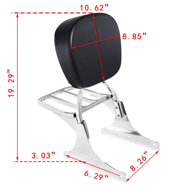 Sissy Bar Backrest Luggage Rack for Harley Heritage Softail (1984-2017)