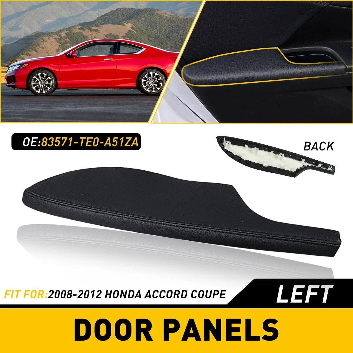 Front Left Door Panel Armrest Cover for Honda Accord (2008–2012)