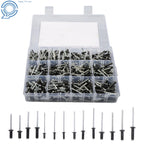 Set of 500 Black Rivets for Automotive Applications (Various Sizes)