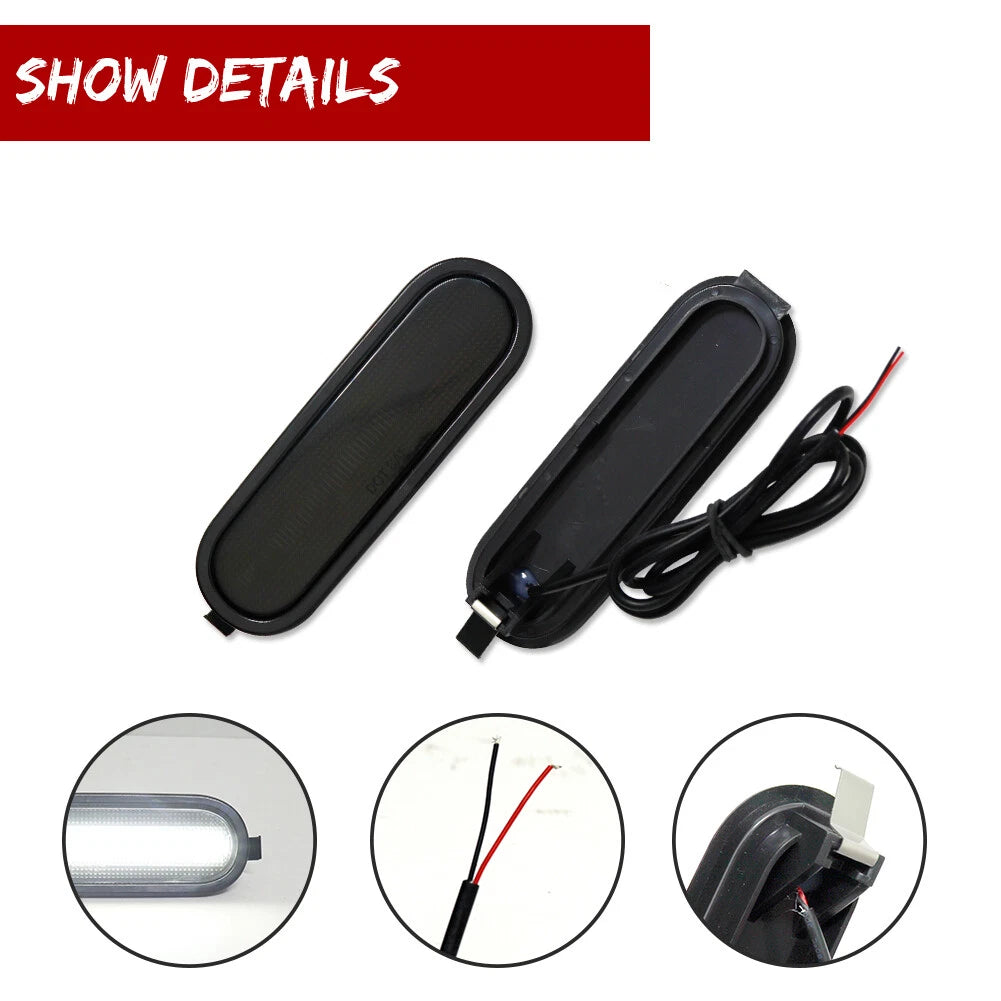 Smoked White LED Front Bumper Side Marker Lights for Honda Del Sol (1993–1997)
