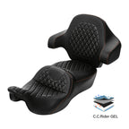 Gel Seat & Backrest for Harley Touring Road King (2014–2023)