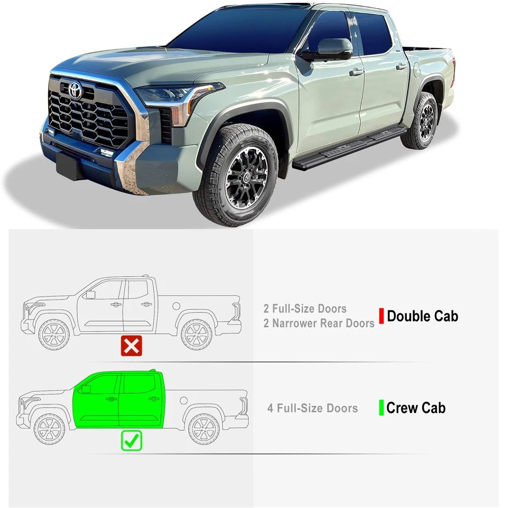 Nerf Bars for Toyota Tundra CrewMax (2022-2026) - Black