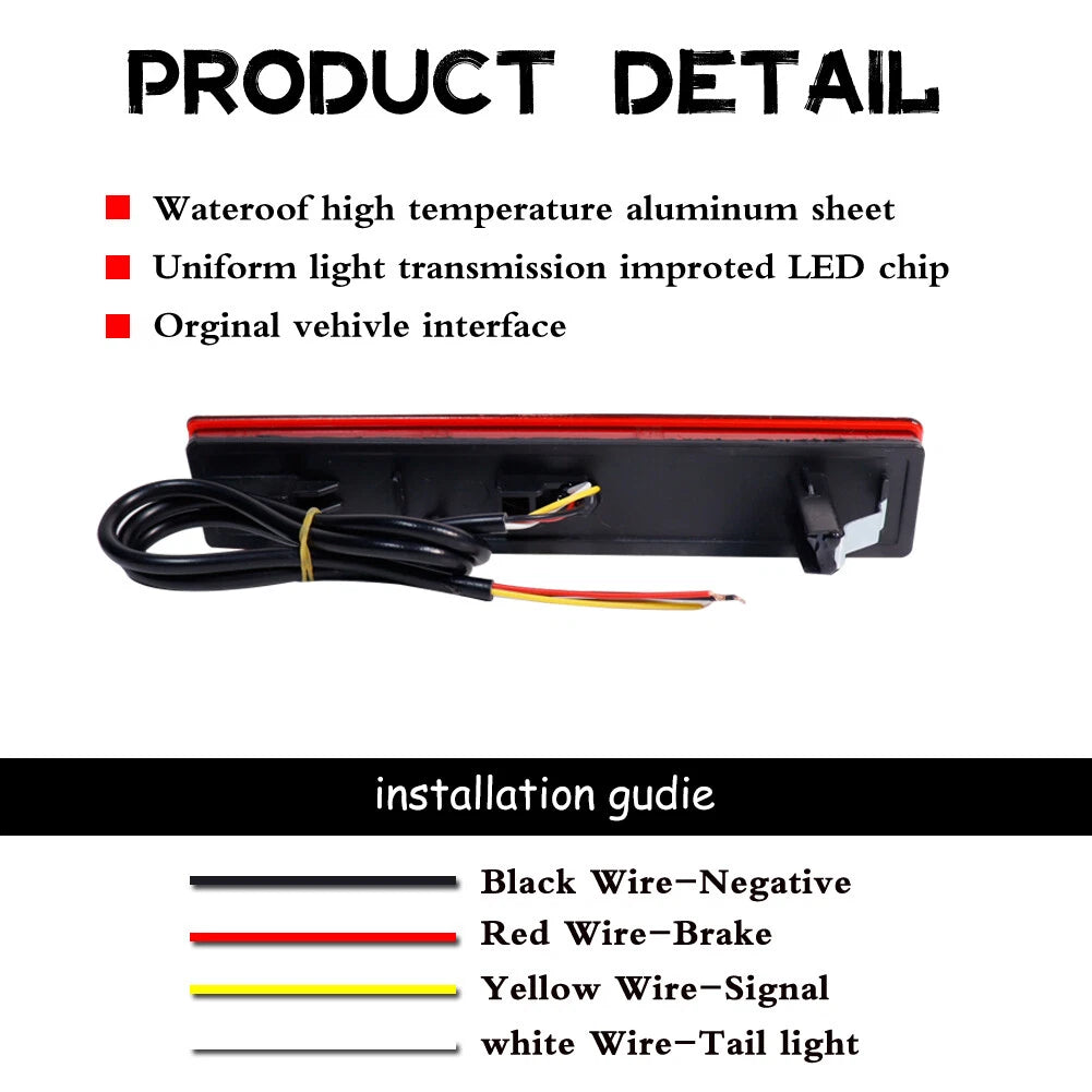 Set of 2 Red LED Tail Brake Signal Fog Lights for Honda Pilot (2006–2008)