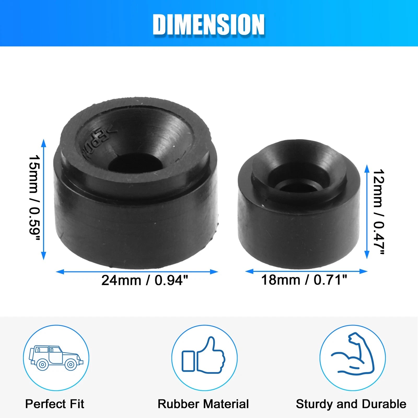 Set of 4 Hood Stop Cushion Bumpers Rubber for Audi A6 (2005–2016) 07C103226 07C103226B