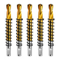 5pcs Titanium Plated Steel Drill Bits for Metal (Pilot, Center Holes)