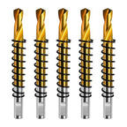 5pcs Titanium Plated Steel Drill Bits for Metal (Pilot, Center Holes)