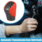 Automatic Gear Shift Knob Cover for Lexus - Carbon Fiber & Red Faux Leather