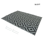 Outdoor Plastic Straw Rug for Patio or Deck (8x10 ft) - Waterproof Black