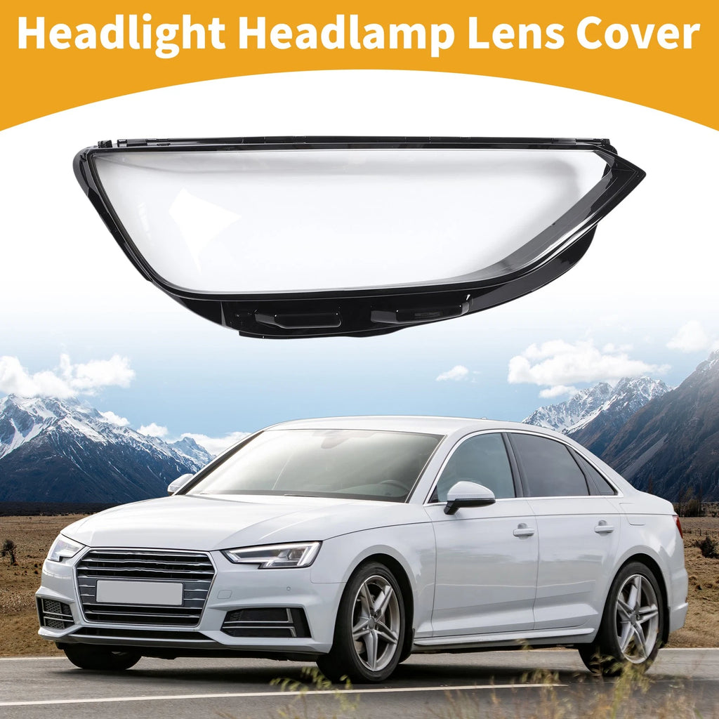 1 Pc Headlight Lens Cover for Audi A4 (2020–2023) Clear Black