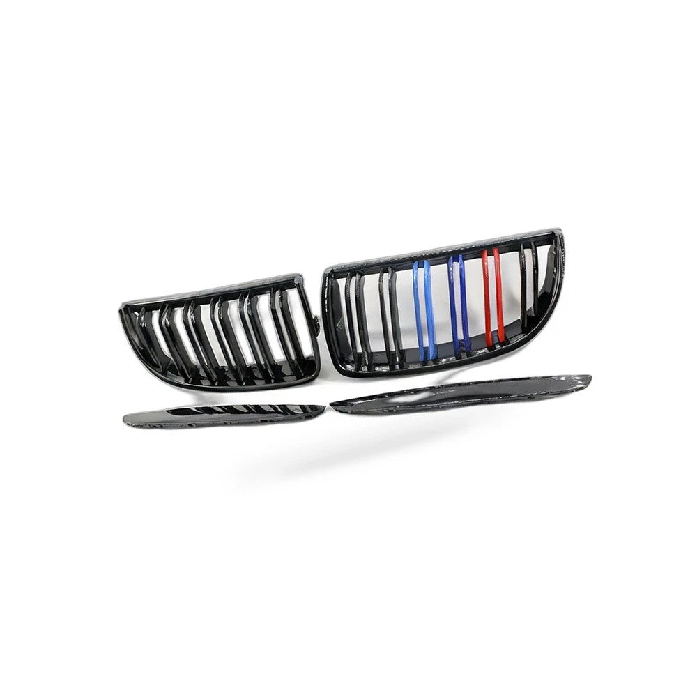 Gloss Black Dual Line Grille for BMW 3 Series E90 E91 (2006–2008)