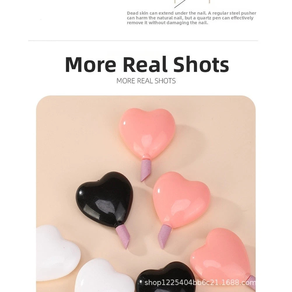 Heart Nail File with Quartz Polishing & Cuticle Removal Tip