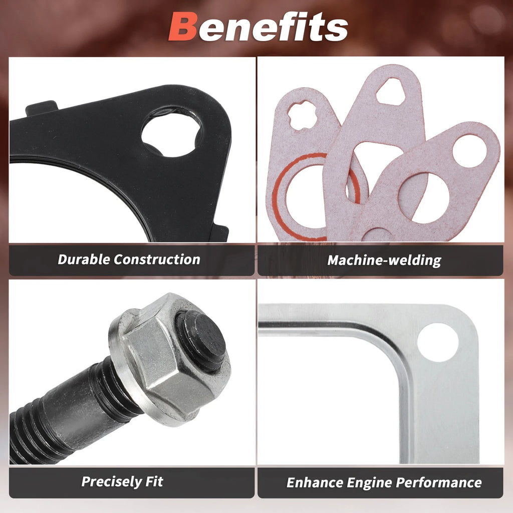 Exhaust Manifold Gaskets Kit with Stud Nut for Dodge Cummins 5.9L 6.7L (1998–2019)
