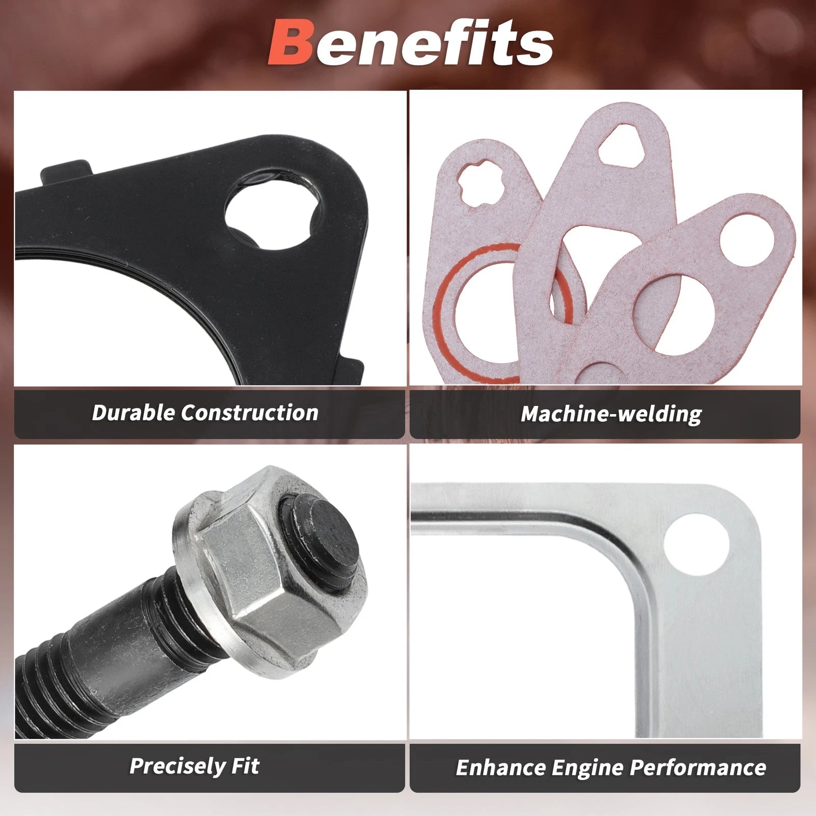Exhaust Manifold Gaskets Kit with Stud Nut for Dodge Cummins 5.9L 6.7L (1998–2019)