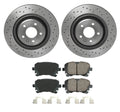 Rear Brake Kit Set of 4 for Audi S4 S5 (330mm Drilled) - Akebono