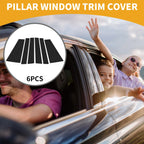 6 Pcs Door Pillar Window Trim for Toyota Sienta (2022–2024) Black