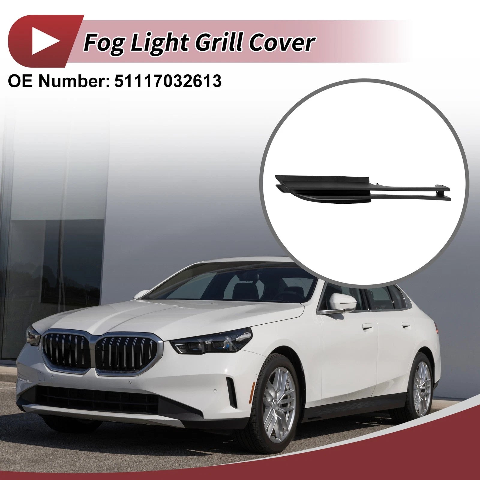 1 Pc Fog Light Grill for BMW 320i (2002–2005) No. 51117032613 Black