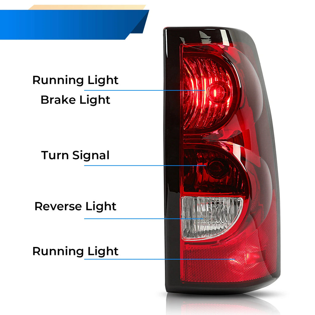 Rear Brake Tail Lights for Chevy Silverado 1500 2500 3500 HD (2003–2006)