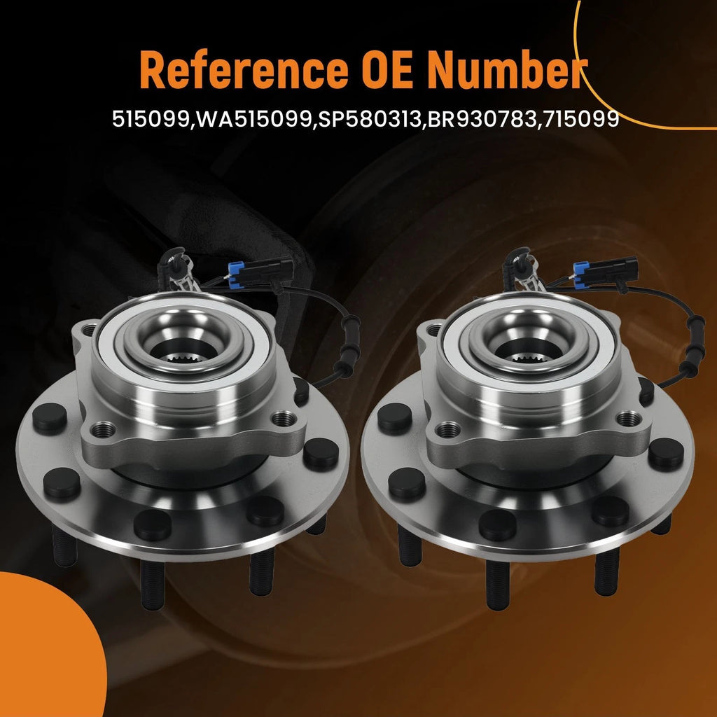 2X Front Wheel Hub & Bearing for GMC Sierra 3500 HD (2007-2010)