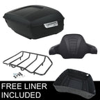 Matte King Trunk Backrest & Top Rack for Harley Touring Glide (2014–2025)