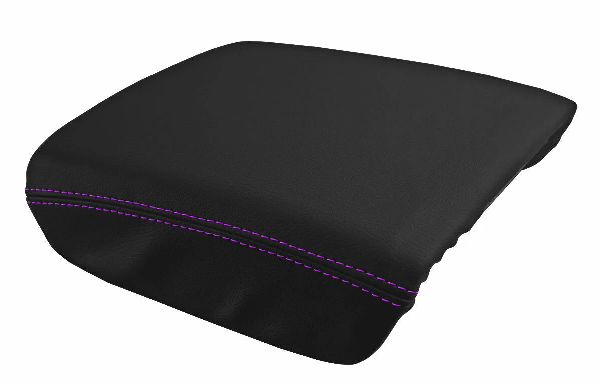 Leather Console Lid Armrest Cover for Honda Ridgeline (2006–2014) Purple Stitch