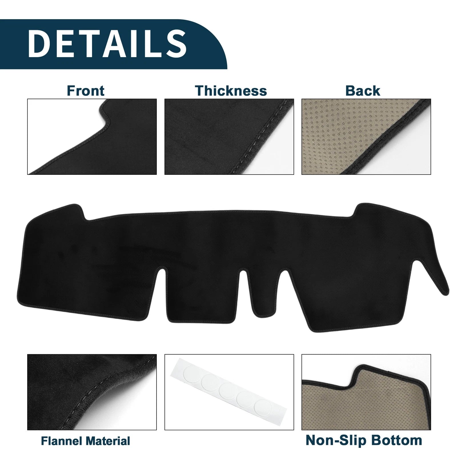 Dashboard Cover Mat for Honda N-ONE JG3 JG4 (2012–2020) Black Set of 1
