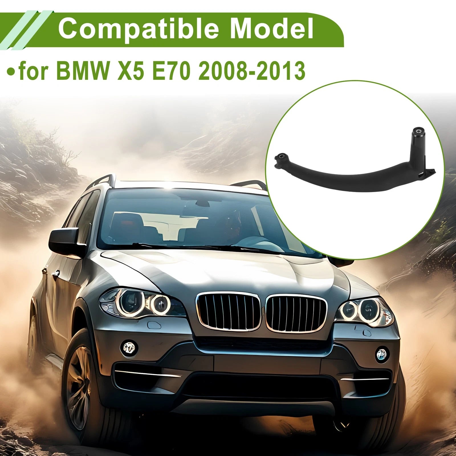 Door Panel Handle Pull Trim Cover for BMW X5 E70 (2008–2013) No. 51416969403 Black