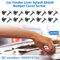20 Pcs Fender Liner Splash Shield Bumper Cover Screw for Audi RS6 (2021–2022)