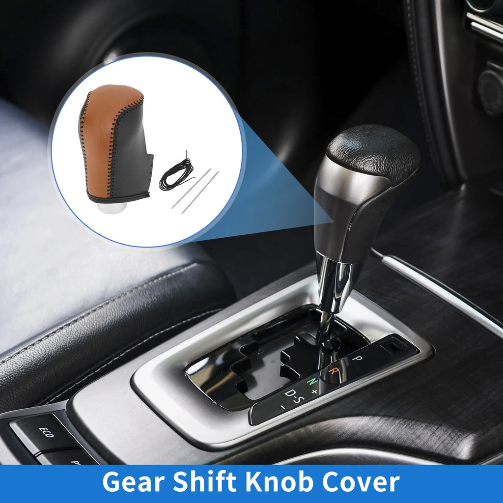 1 Pc Gear Shift Knob Cover for Mazda 3 (2014–2018) Black Faux Leather