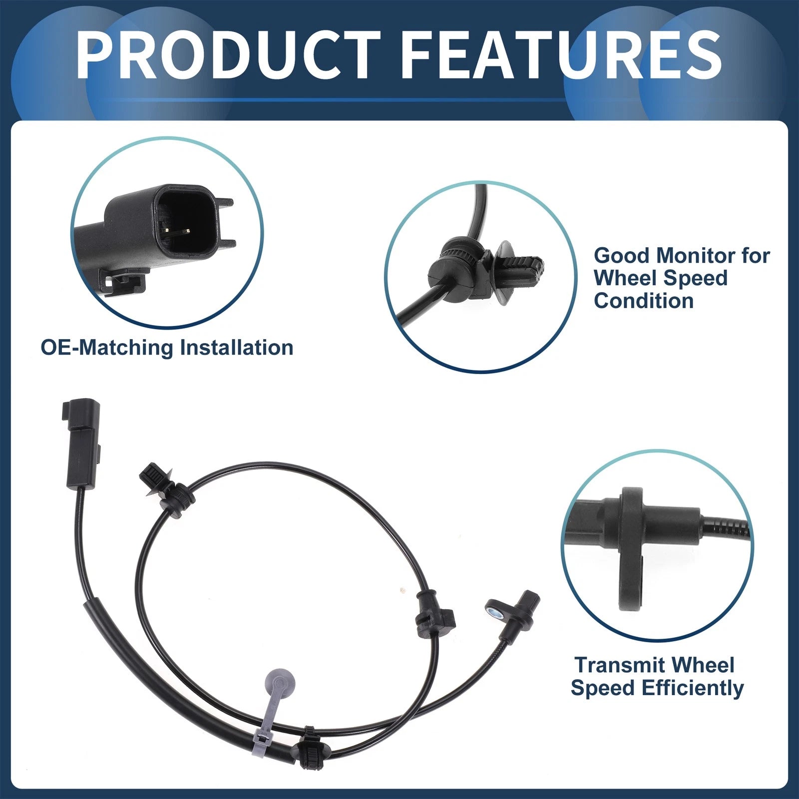 ABS Wheel Speed Sensor No.FR3V2C204AC for Ford Mustang (2015–2023)