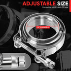 2X 2.5" OD V-Band Turbo Clamp & Flange Set for Universal Applications