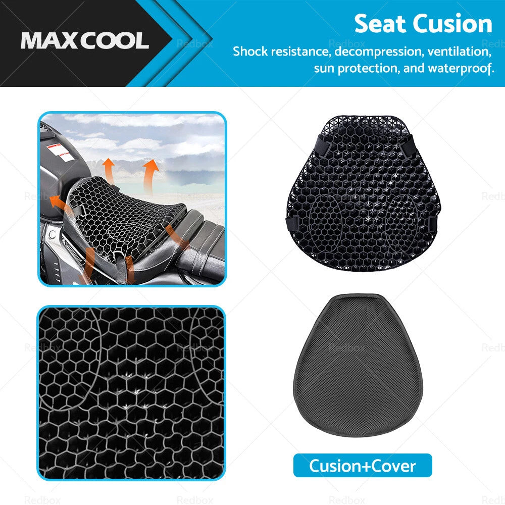1X Gel Seat Cushion Pad for Universal Motorcycle