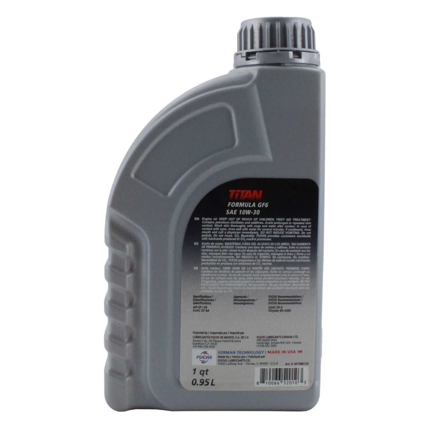 Fuchs Titan Formula GF-6 SAE 5W-30 Engine Oil 1 Quart for Chrysler Dodge Jeep (2020–2023)
